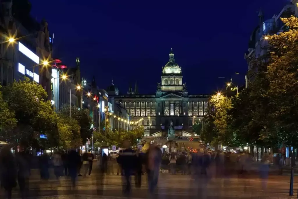 Old Town Center at Night in Prague