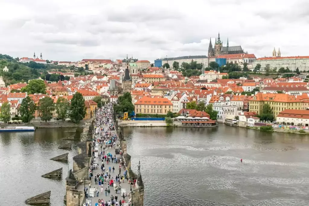 View of Charles Bridge from Prague